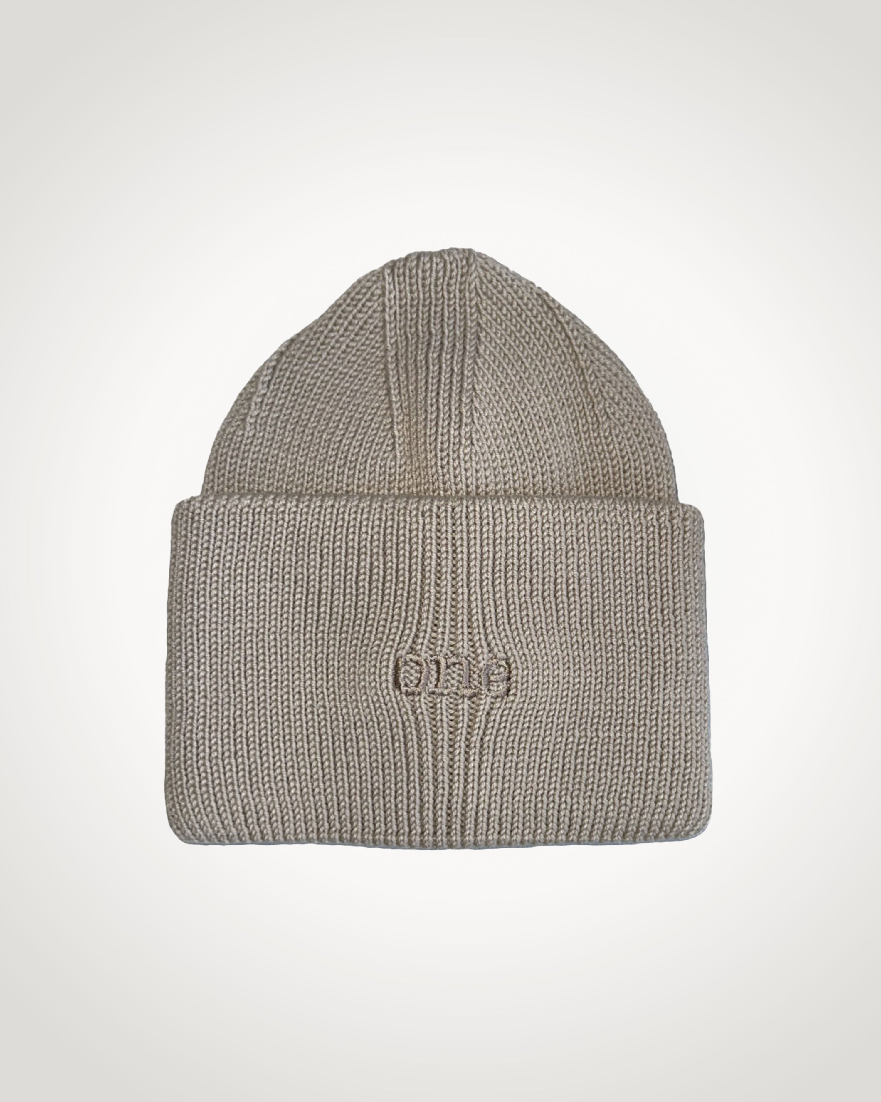 Monogram Beanie In Beige